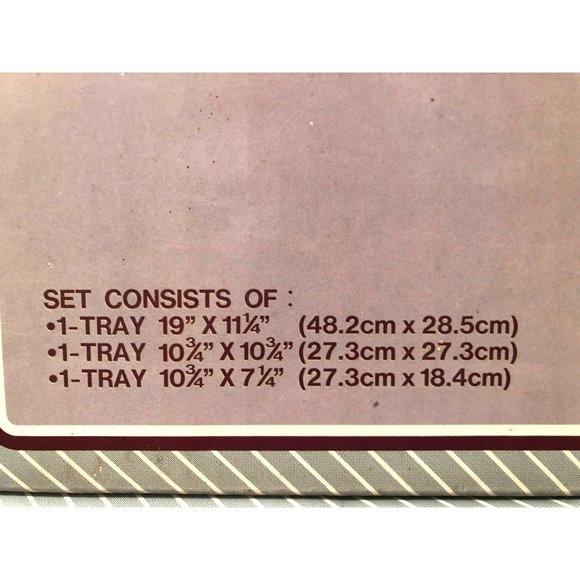 NIB 3 Piece Lacquered Tray Set, Made in Japan, Serving Trays, Set of 3 - Picture 4 of 4